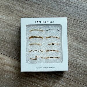 LAYEREDrings Gold Tone 10-Piece Stackable Ring Set